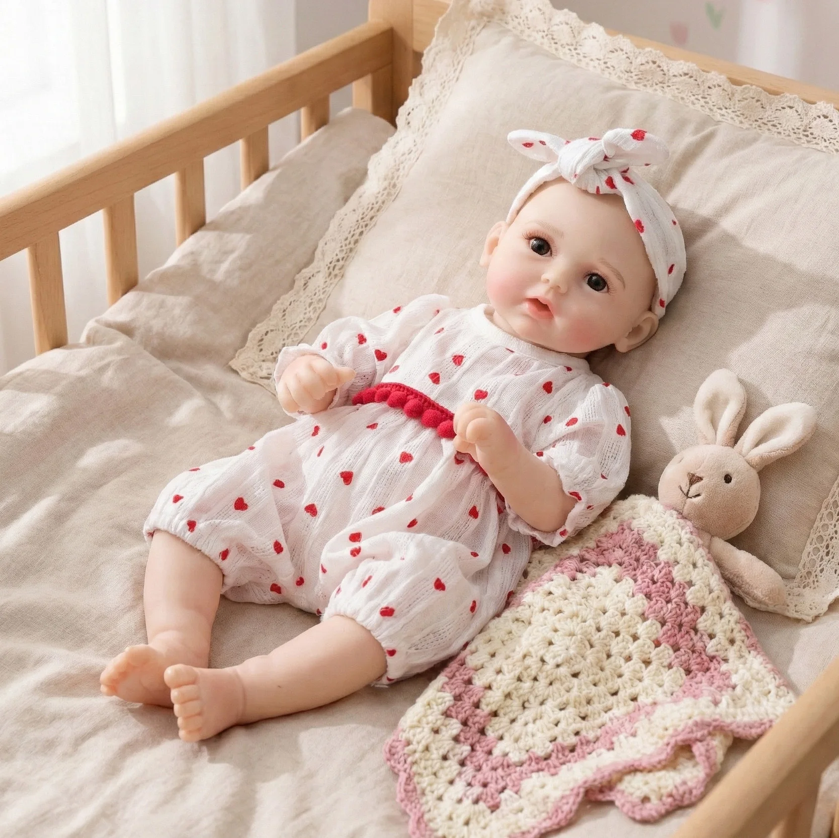 12 Inch Solid Silicone Rebirth Doll Toy Doll Ornament Gift Platinum Silicone Simulation Baby Doll