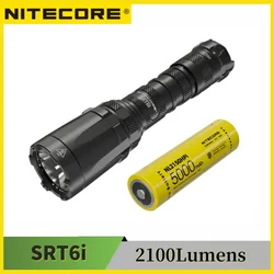 NITECORE SRT6i Rechargable Tactical One Hand Flashlight 2100Lumens Max Beam Distance 510 Meters With 21700 5000mAh Battery