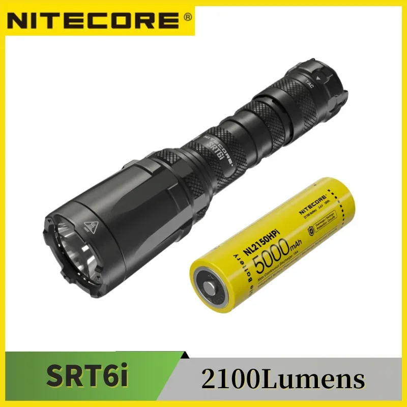 nitecore lanterna tatica recarregavel de uma mao distancia maxima do feixe 510 medidores com 21700 5000mah bateria 2100lumens srt6i 01