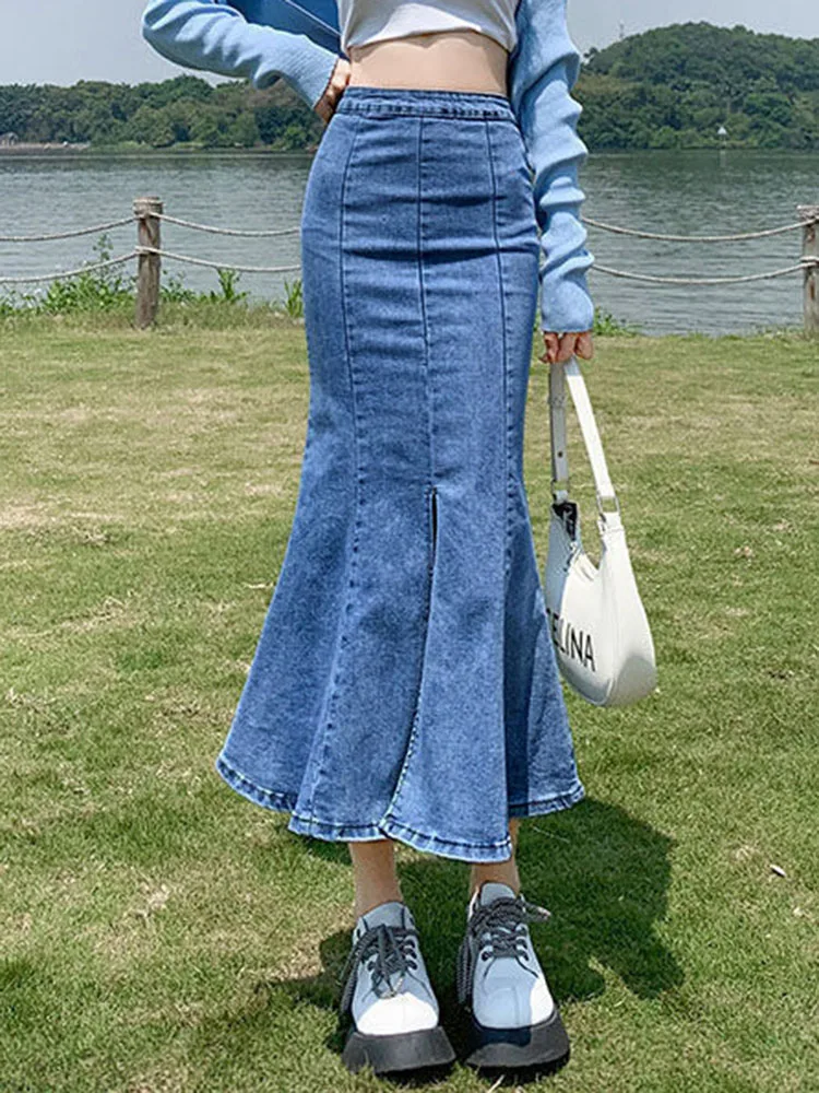 スカート photocopieu DELLA MERMAID DENIM SKIRT Mermaid Skirt - Dark Wash | Levi's® US