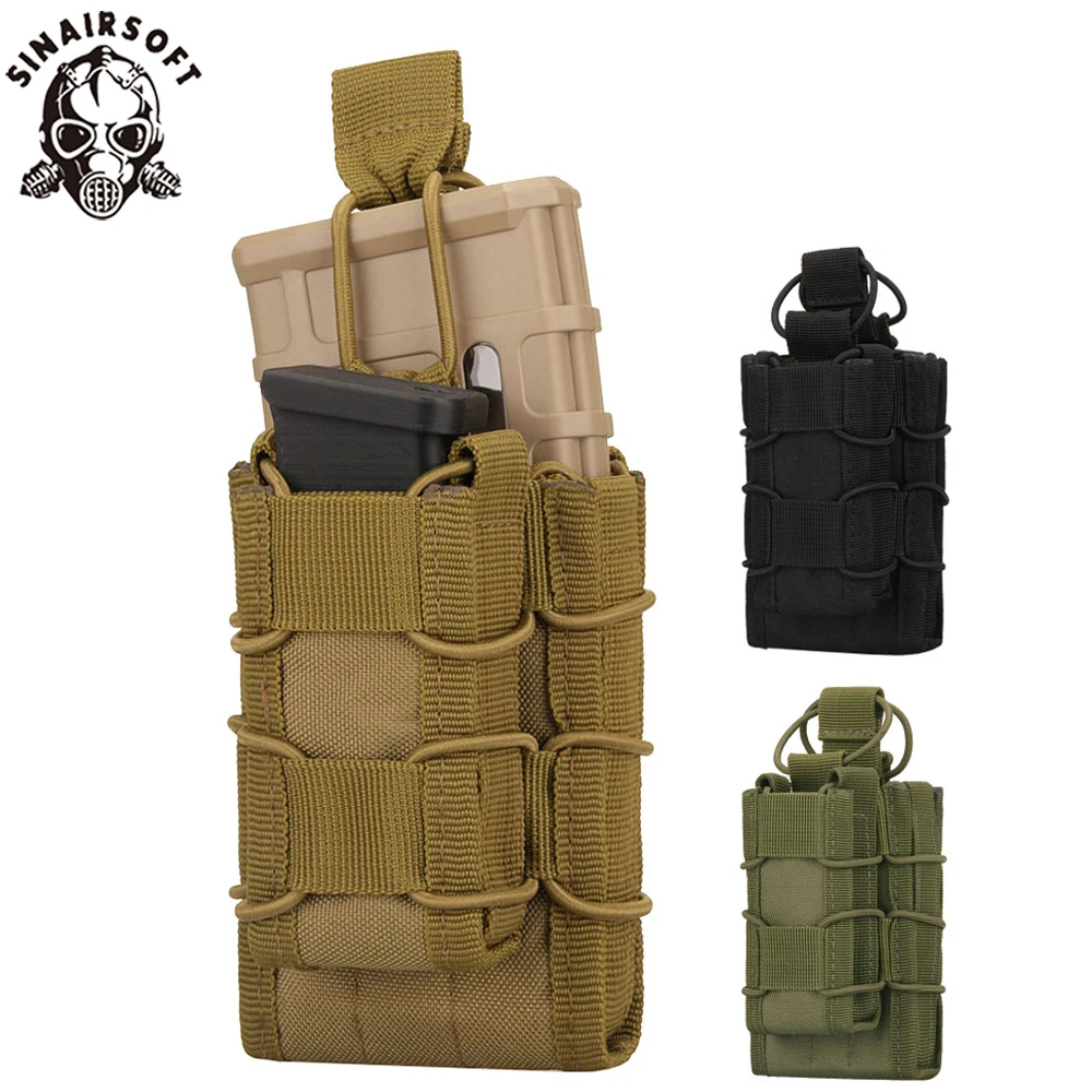 

Tactical Molle Double Magazine Pouch Rifle Pistol Mag Pouches 2-Layer Holder 9mm/5.56 Belt Fast Attach Carrier Magazine Set