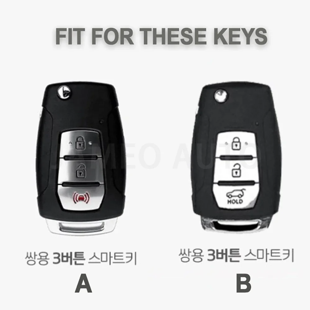 3 Buttons TPU Car Flip Key Case Cover Shell for SsangYong Kyron 2 Sanka Actyon Korando Tivoli Protected Fob Bag Accessories