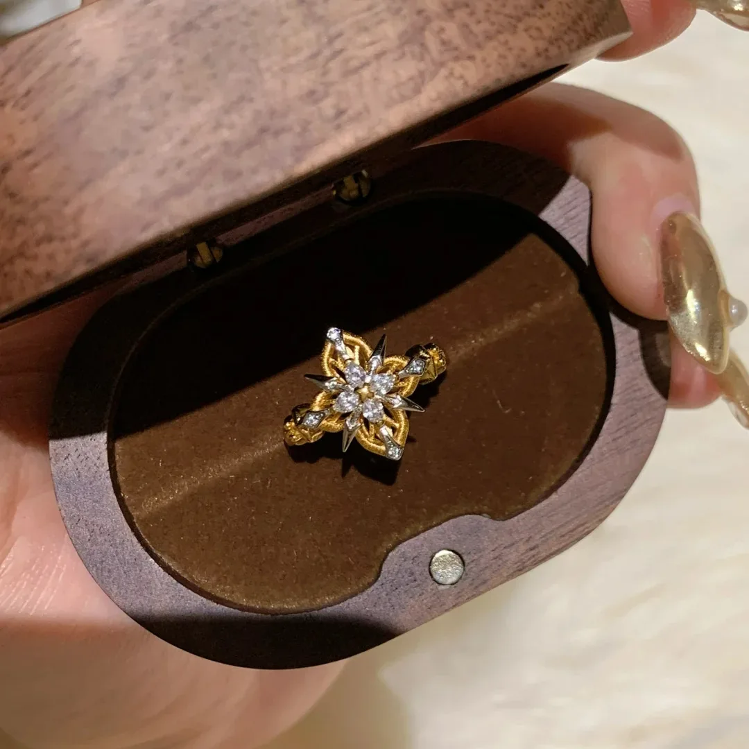 S925 Sterling Silver Ring, Arrow Ring, vintage Four-Leaf clover Thorn Brushed Diamond Ring