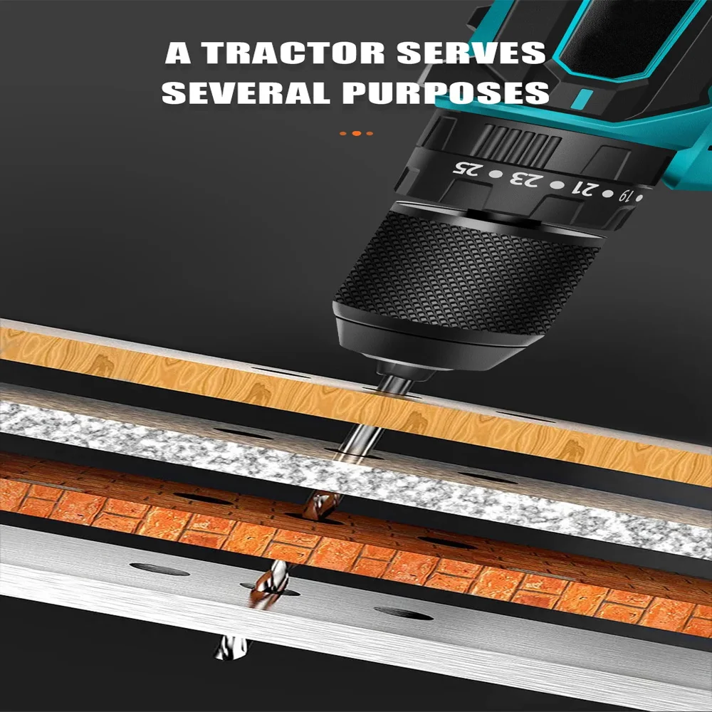 Multifunktions-Lithium-Batterie-Elektroschrauber für den Heimgebrauch, elektrische Bohrmaschine, Akku-Bohrschrauber, Elektrowerkzeuge (keine Batterie)