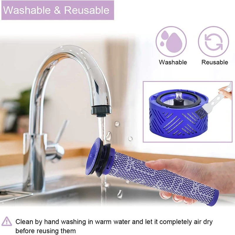 แผ่นกรอง HEPA เข้ากันได้สําหรับอุปกรณ์เสริมเครื่องดูดฝุ่น Dyson V6 965661 -01 และ 966741 -01