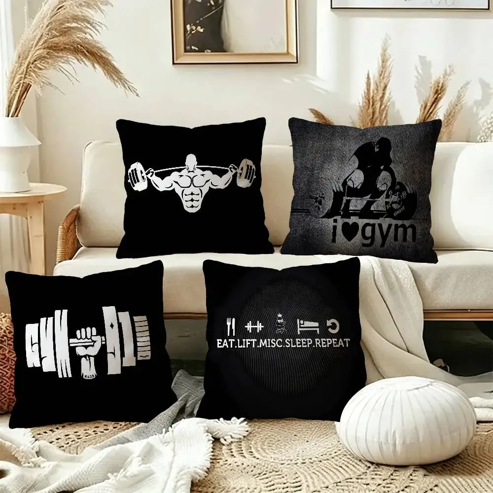 Gym Maple Design Cushion Cover Happy Autumn Harvest decor Holiday Decorati Pillow Cover