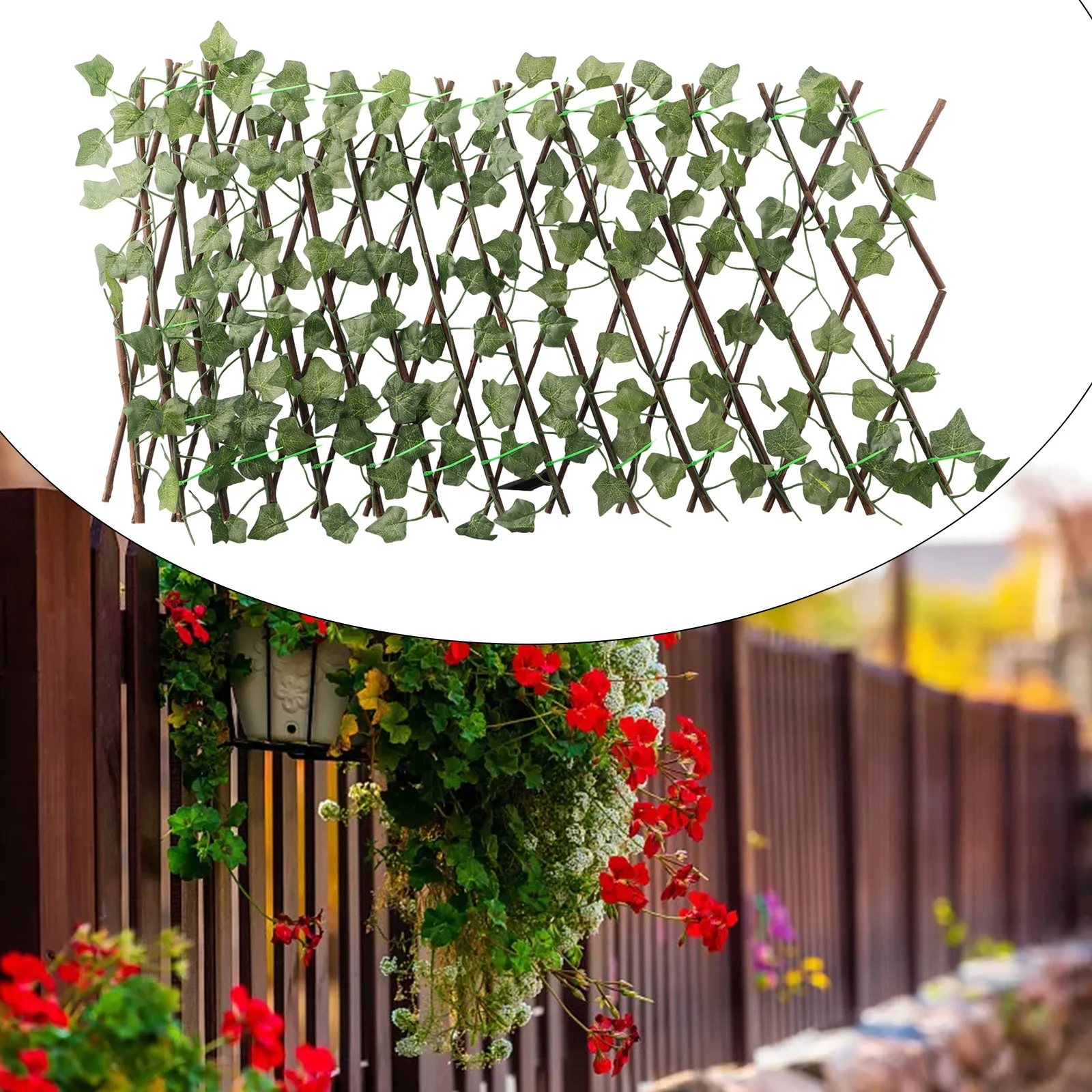 Garden Screening Expanding Trellis Fence Privacy Screen Artificial Ivy Leaves Fence Hedge Expanding Screen Wall Garden Decor