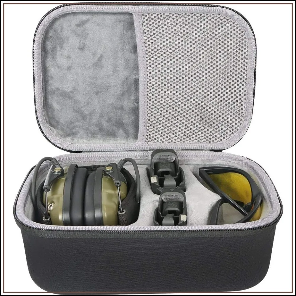

Hard Travel Case for Howard Leight Impact Sport OD Earmuff & Genesis Sharp-Shooter Safety Glasses