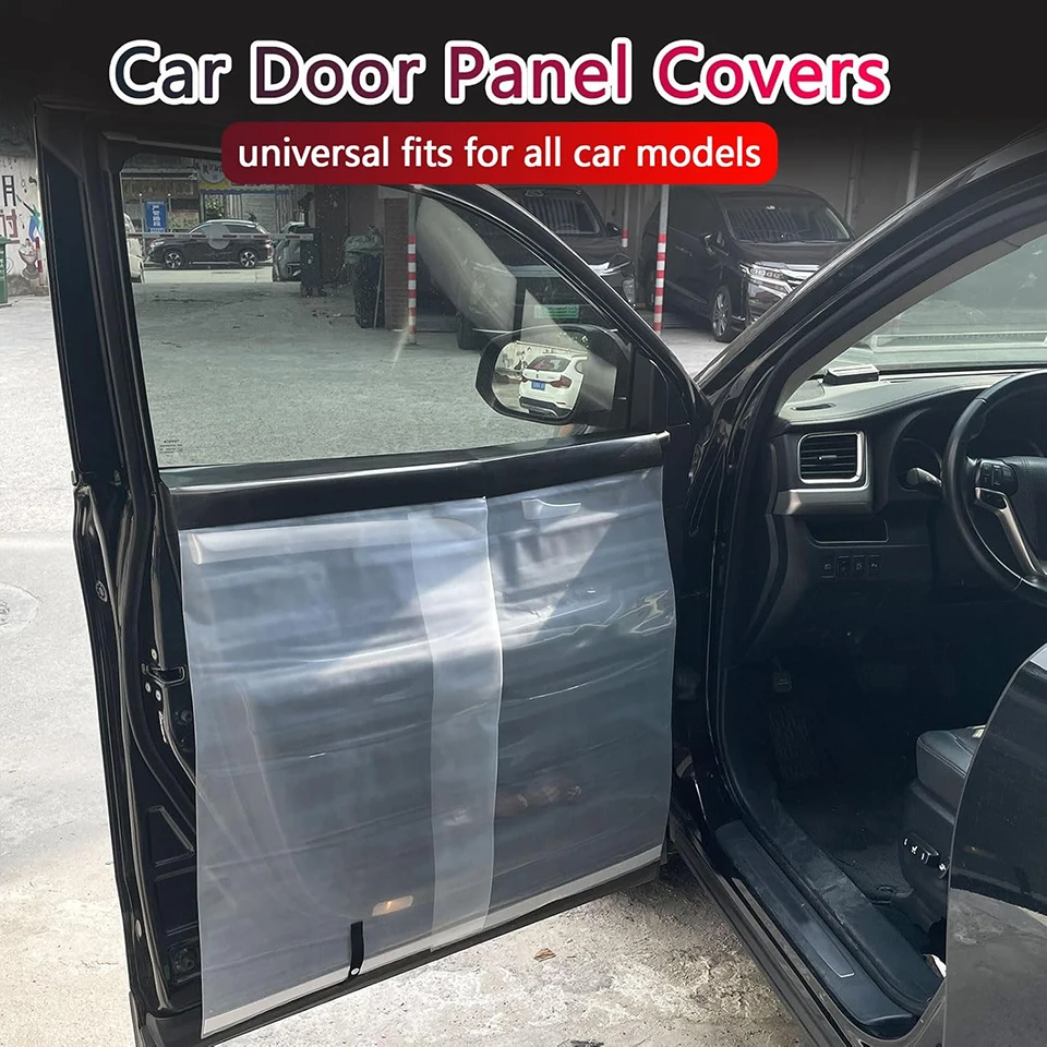 Waterproof Door Shield Cover 2-Pack,Window Tinting Tool Protection Sleeve for Car Film Installation,Reusable Easy Storage TM-398