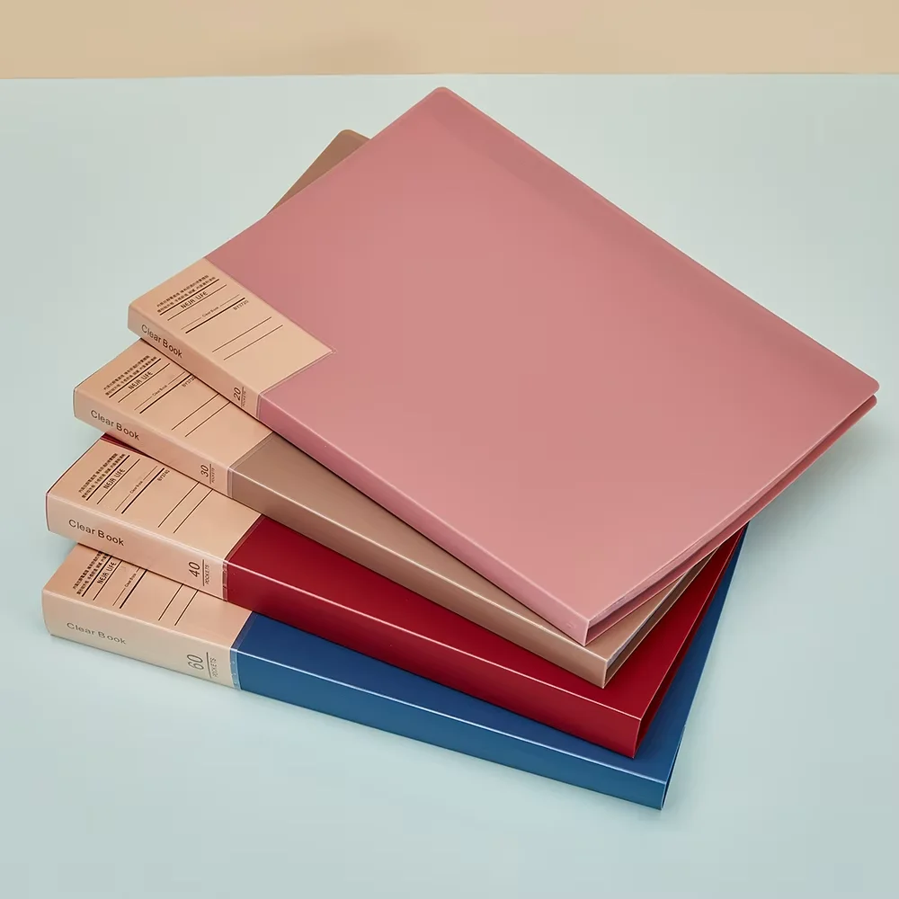 

A4 File Folder -1 Set, Retro Appearance, Multiple Pages, Various Colors, Used For Data Organization And Classification
