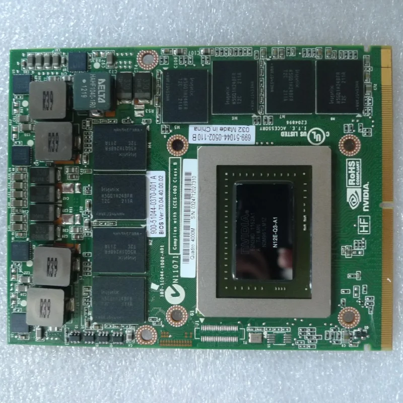 

Q4000M GDDR5 2GB Video Card with Support X N12E-Q3-A1 For Dell M6600 M15X HP 8740W 8760W 100% Test OK Q4000