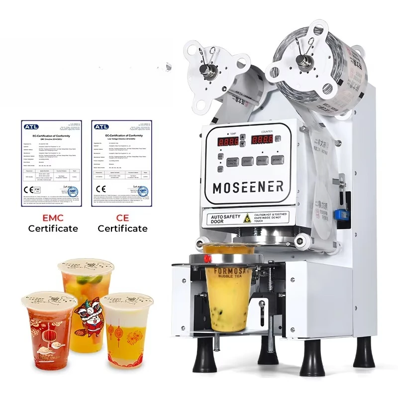 

Automatic Boba Teacup Filling Sealing Machine Plastic Paper Cup Tea Foam Sealing Machine Canned Packaging