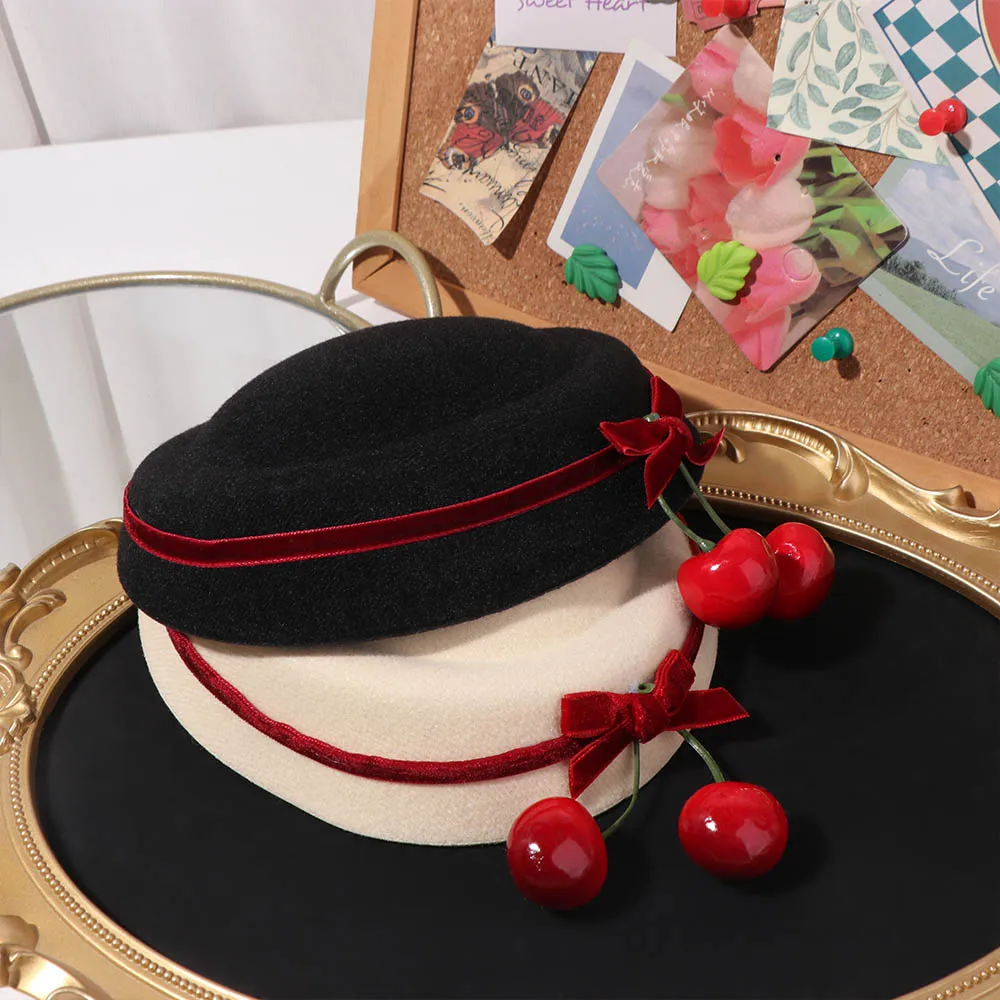 

Бархатная заколка-бант в форме шляпы, французский стиль, круглая заколка для волос, аксессуар для волос, заколка для женских шапок, для танцевальных выступлений