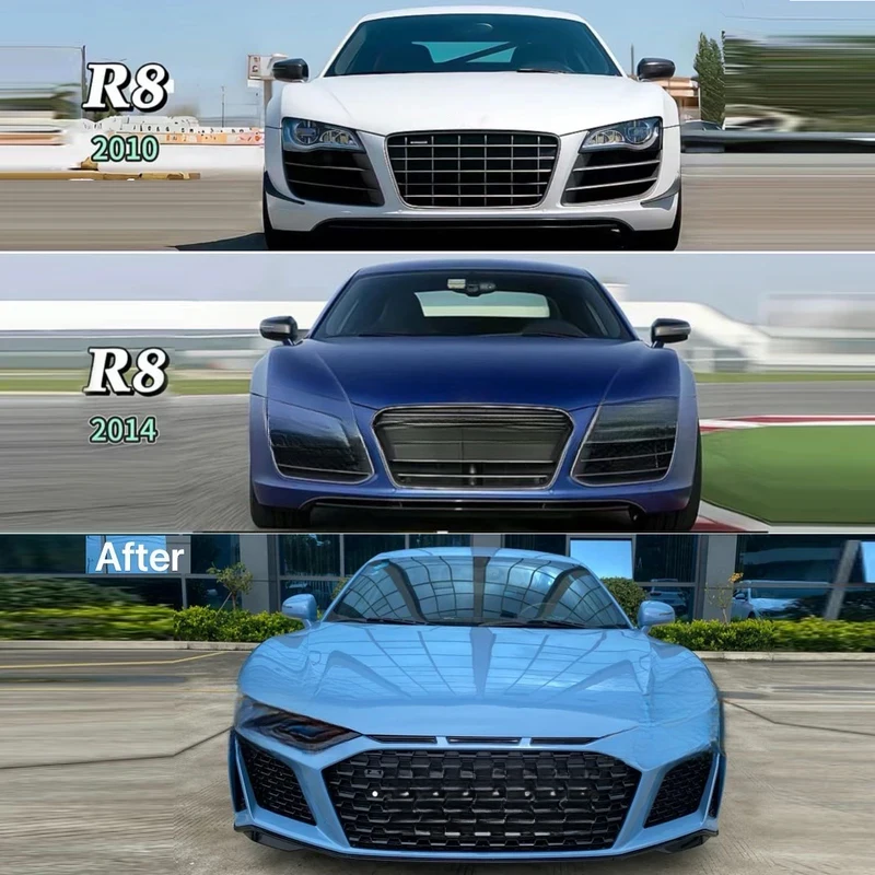 Auto Body Kits for 2007-2016 R8 MK1, Includes Front Bumper, Side Skirts & Rear Diffuser, High Quality Clip‑on Design, Easy Insta