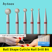 HYTOOS Fine Grit Ball Cuticle Clean Nail Drill Bits Russian Diamond Nail Bit Safety Under Nail Cleaner for Cuticle Dead Skin