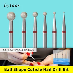 HYTOOS Fine Grit Ball Cuticle Clean Nail Drill Bits Russian Diamond Nail Bit Safety Under Nail Cleaner for Cuticle Dead Skin