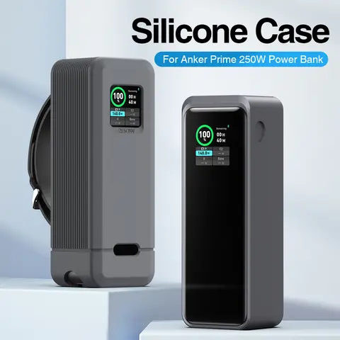 Anker Prime 실리콘 케이스, 보조배터리 TF/SIM 카드 보관, 휴대용 패션 휴대 여행 케이스 보관 거치대, 27,650mAh, 250W