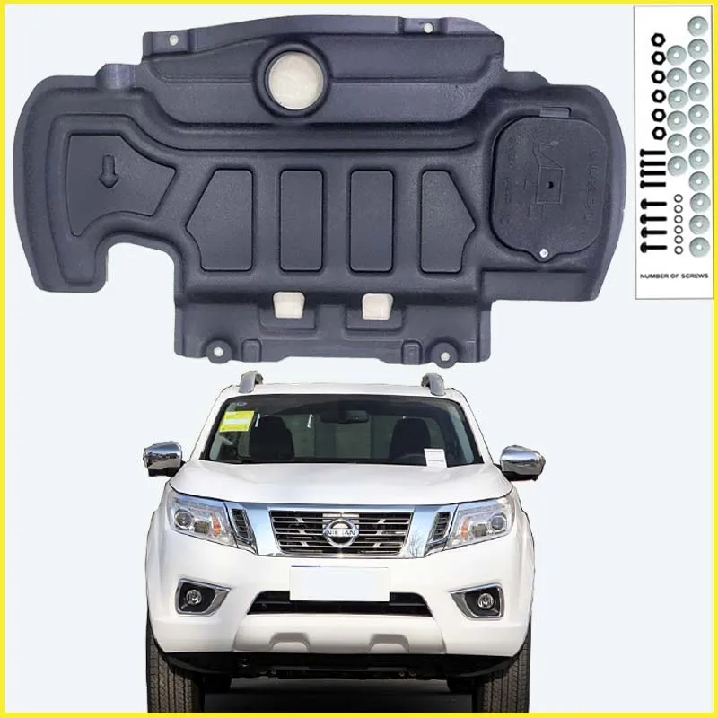 For Nissan Navara 2017-2023 Black Under Engine Guard Plate Splash Shield Mud Fender Cover Mudguard Protector