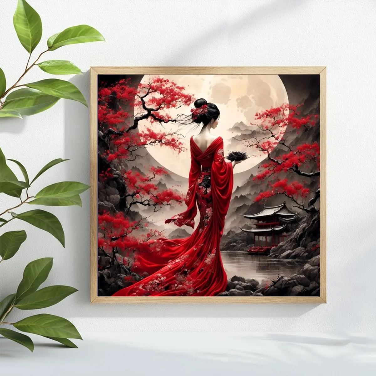 1PC Frameless 40x40cm/ 15.7x15.7-inch 11CT/14CT Printed Cross-Stitch DIY Set, Elegant Ladies, Suitable for Adult Beginners