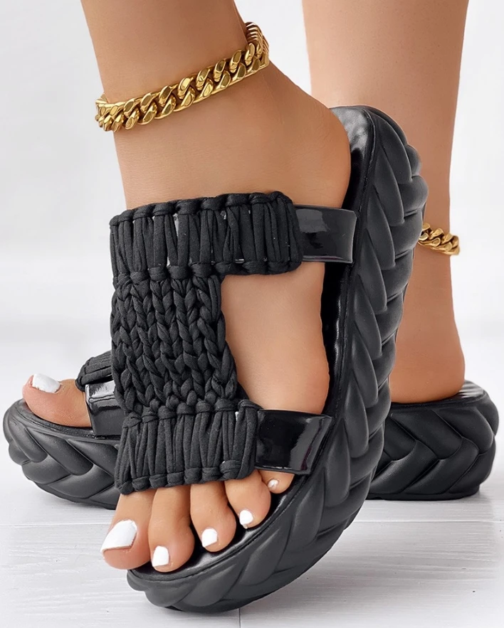 

Braided Hollow Out Slippers Summer Sandals