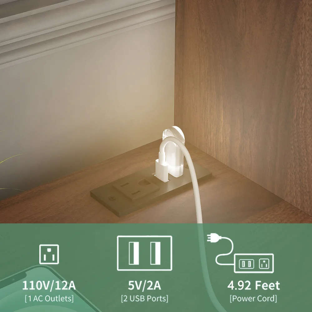 منضدة مع قاعدة شحن ذكية مع ضوء ليلي، حامل ليلي حديث مع رف كتب للتخزين بجانب السرير لغرفة النوم الخشبية