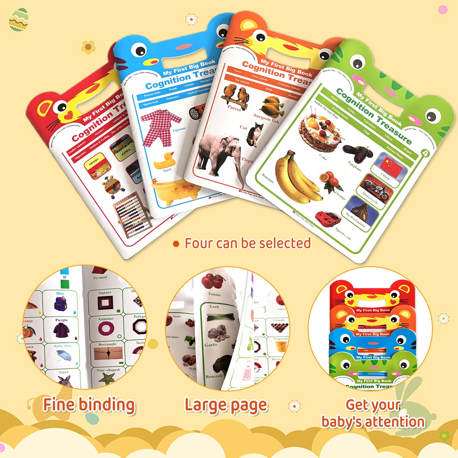 Children's Common Sense Learning Baby Books Exquisite Illustration Back-to-School Season Handle Design Educational Gifts