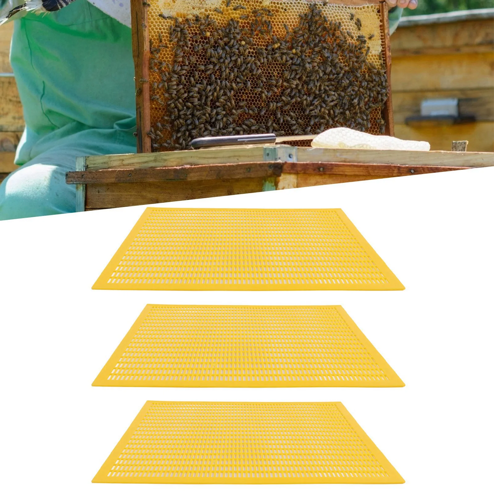 Plastic Bee Queen  Excluder Trapping Grid Net Tool Beekeeping Separated Bee Queen Board Yellow Beekeeping Tool Beehive Partition