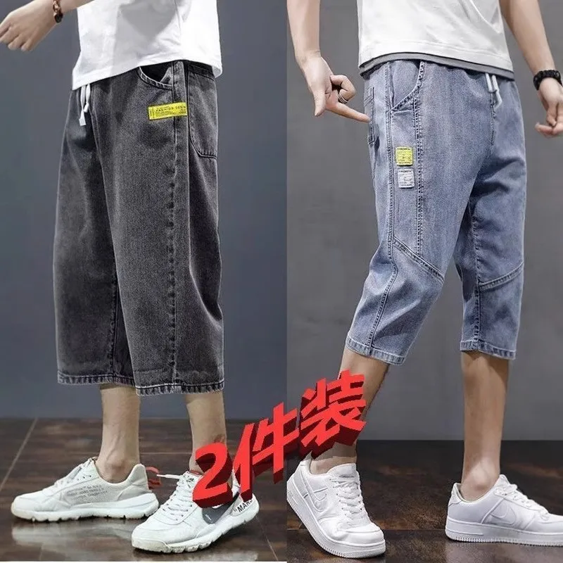 2025年ニューアメリカンレトロ万能メンズジーンズ夏カジュアルスリムフィット伸縮性ロングパンツトレンドストレートレッグジーンズカジュアルウェア