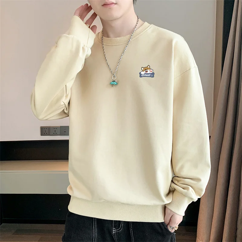 New Autumn and Spring Long sleeved T-shirt for Men\'s Sweater Underlay Shirt for Men\'s Round Neck Pullover Sweater for Men