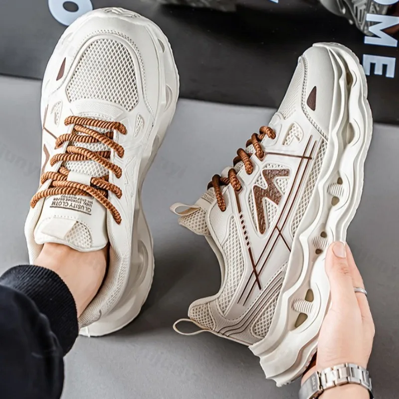 

Men's Niche Mesh Breathable Low Top Casual Thick Soled Sports Shoes 2025 Autumn Fashion Trend Versatile Non Slip Chunky sneakers
