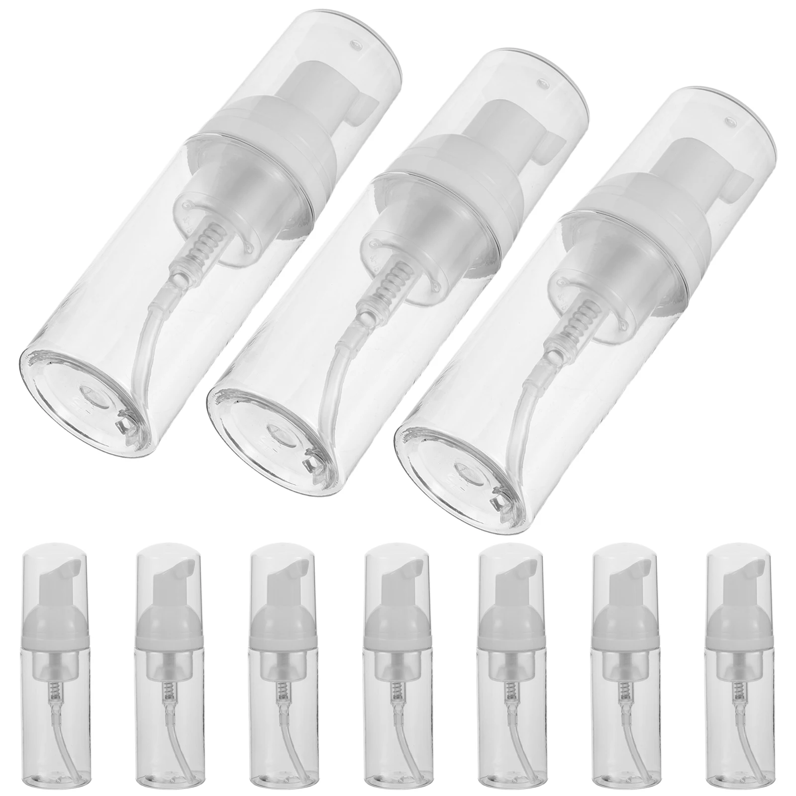 

10 pcs Travel Bottles Foam Hand Soap Dispenser Portable Leakproof Pump Empty Refillable Foaming Container Clear Plastic