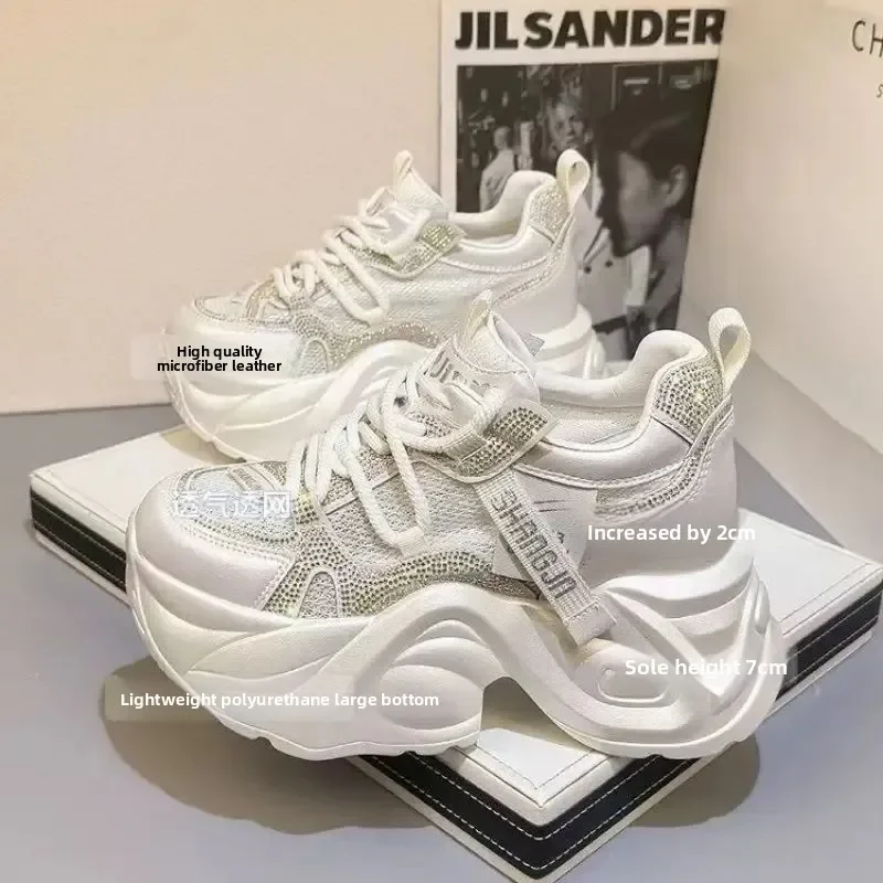 أحذية كاجوال للنساء 2025 أحذية كاجوال صيفية شبكية قابلة للتنفس من حجر الراين للرياضة #3