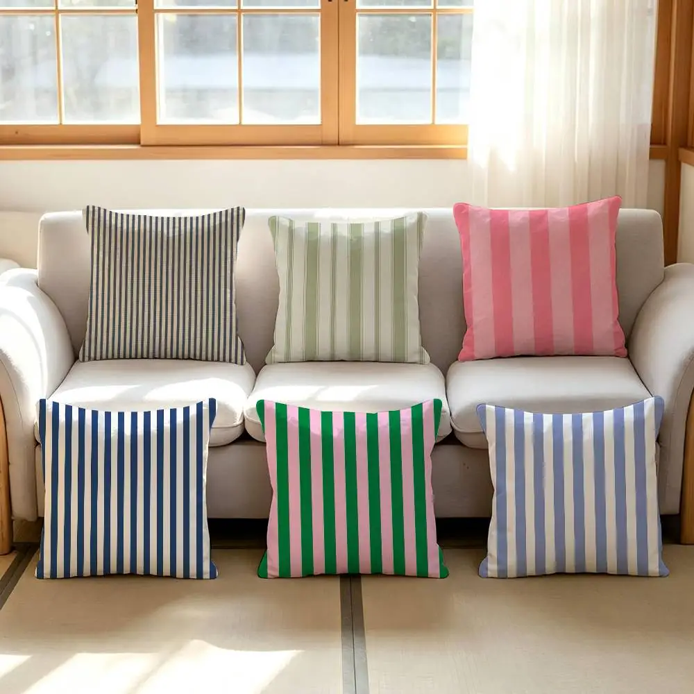 Fashion Stripes Design Art Pink cushion cover soft Pillow Case for Sofa Living Room Home office Decor Protective Covers