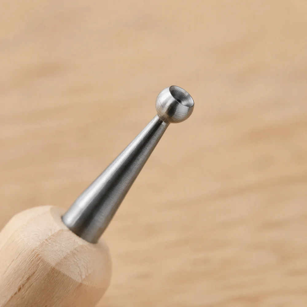 Wooden Handle Wire Rounder Tool Stainless Steel Polishing Tip Wire Deburring Tool Fine Finish 5.31 in Precision Craft Tool