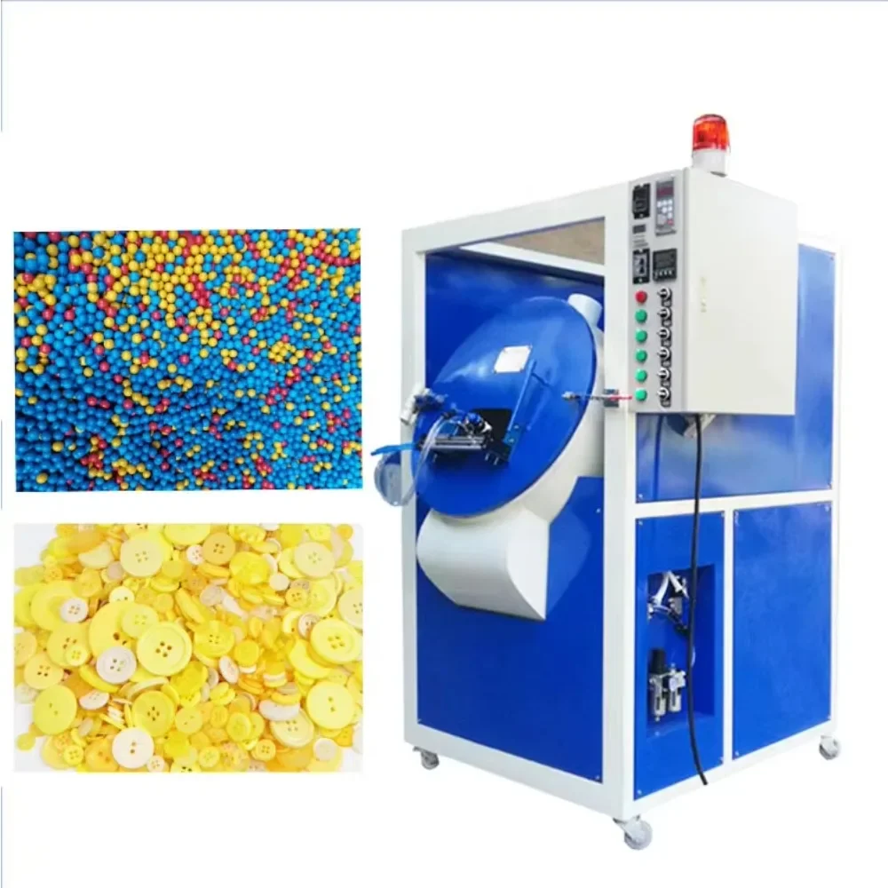 Common Vertical Drum Type Spray Painting Machine For Eyelet Screw Beads Rivet Plastic Gasket