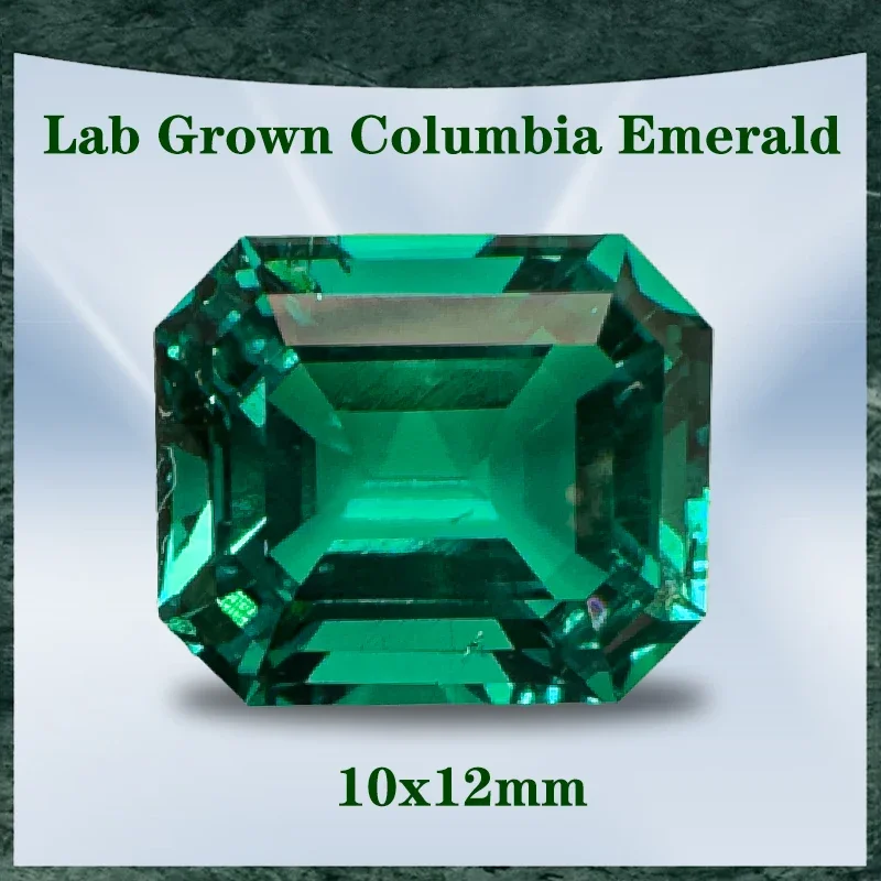 

Lab Grown Emerald Selectable AGL Certificate Rectangle Shape Hydrothermal Colombia Size 10x12mm for Diy Jewelry Making Materials