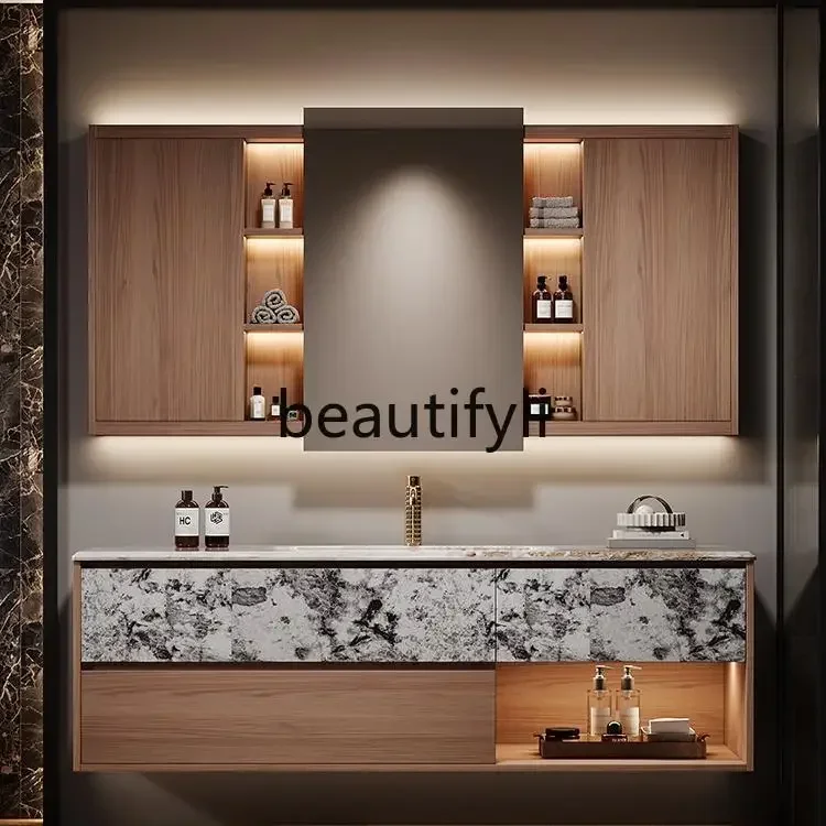 

New Arrivals D06 Italian bathroom cabinet combination luxur stone under the counter ceramic basin toilet washbasin cabinet S03