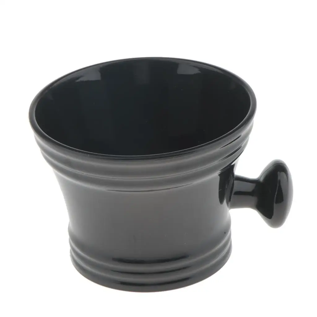 Retro Mug Men's Shaving Bowl Black Plastic Shaving Soap Dish