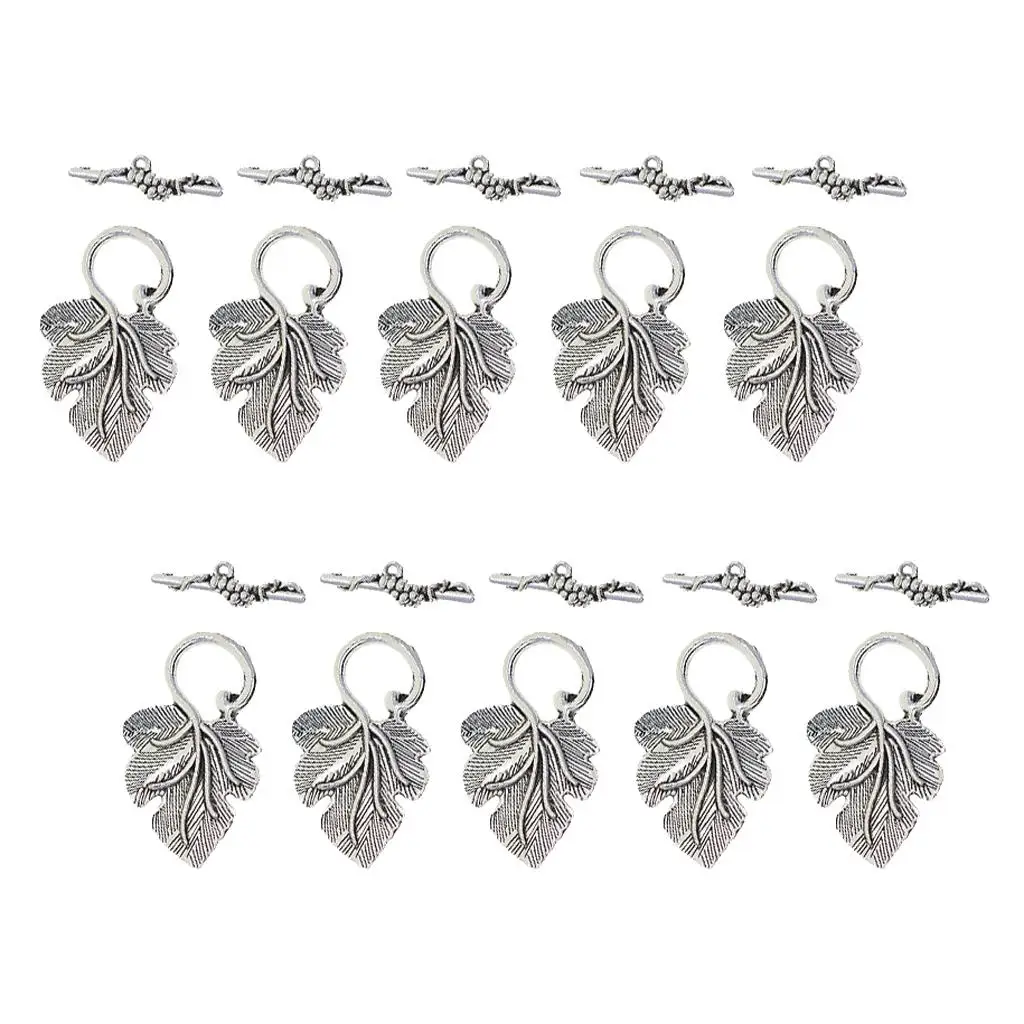 Toggle Clasps Connector Leaf Shape Jewelry Clasps Craft Components for DIY Bracelets and Necklace Projects