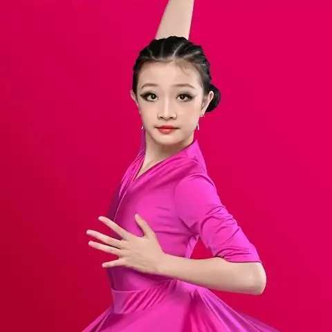 

Платье для латиноамериканских танцев для девочек, детские платья для бальных танцев, детская одежда для сальсы, румбы, ча-ча-ча, самбы, танго, топ и юбка, одежда для выступлений на сцене