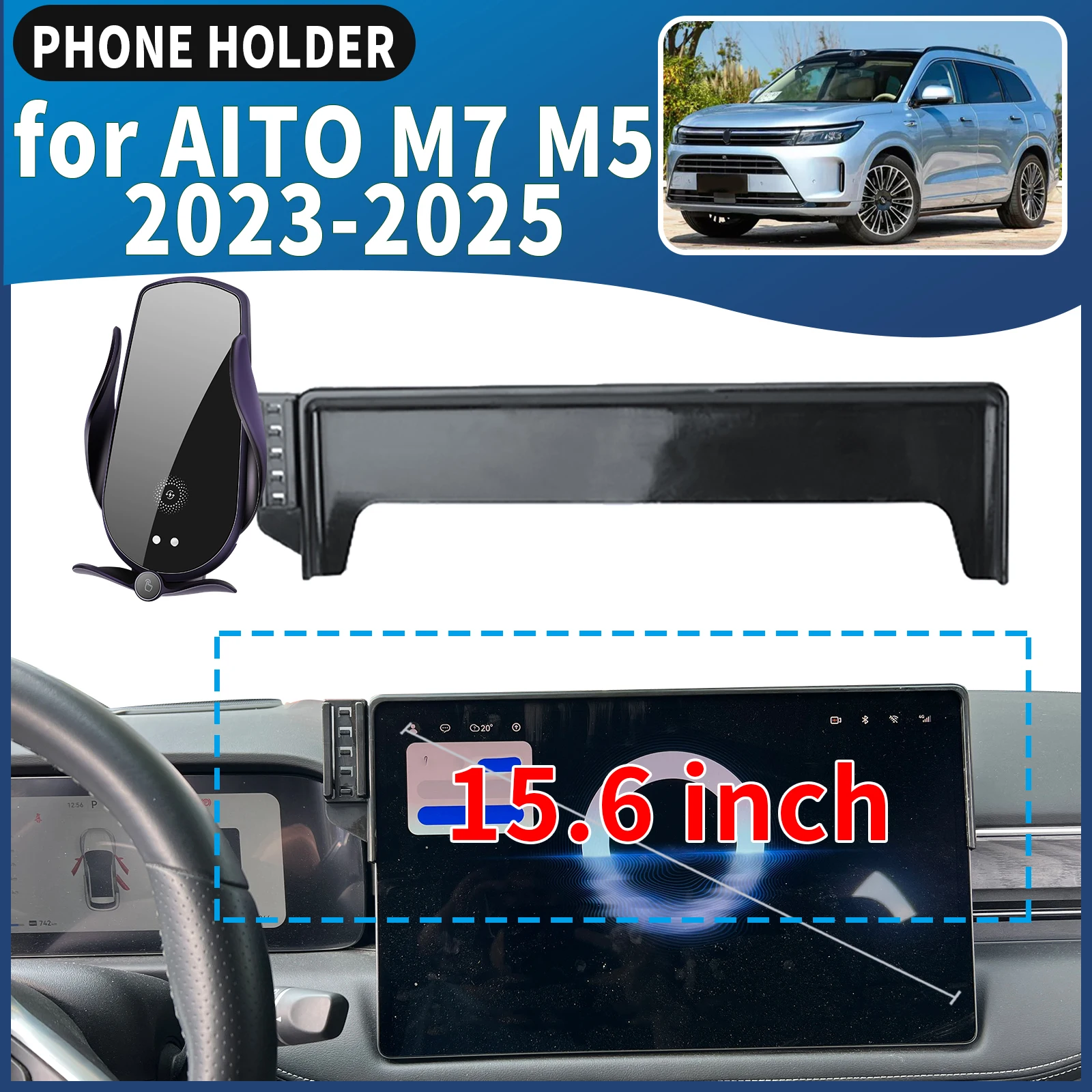 

fit for AITO M7 M5 2023 2024 2025​​ Car Phone Holder Mount Vehicle-Specific GPS Navigation Easy Installation accessoires