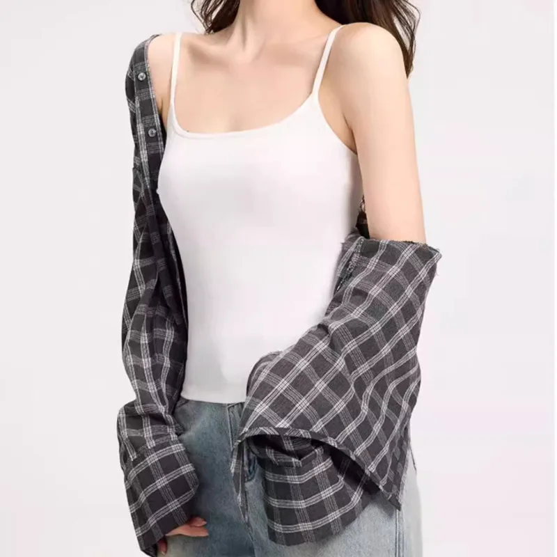 Dámské sexy tílka s ramínky, bílé a černé barvy, bez rukávů, základní tričko, úzká vesta, zeštíhlující tílka, spodní prádlo, módní topy - náhled 4