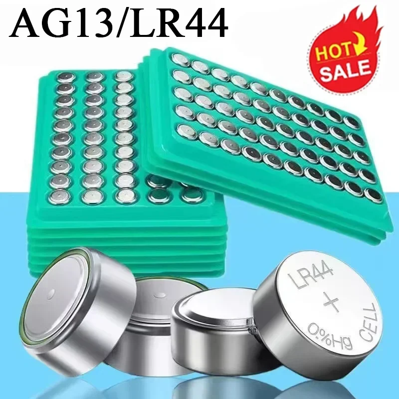 AG13 LR44 A76 357 357A LR1154 SR1154 SR44 1.55V Alkaline Battery for Watch Calculator Car Key Remote Clock Button Coin Cell