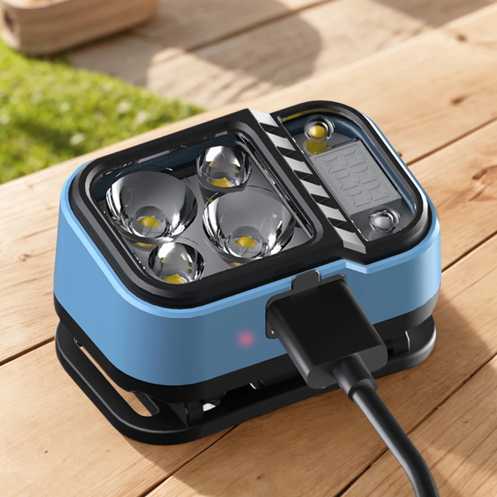

LED Headlamp Flashlight Waterproof Type-C Rechargeable Forehead Head Lights Motion Sensor Head Light for Outdoor Camping Running
