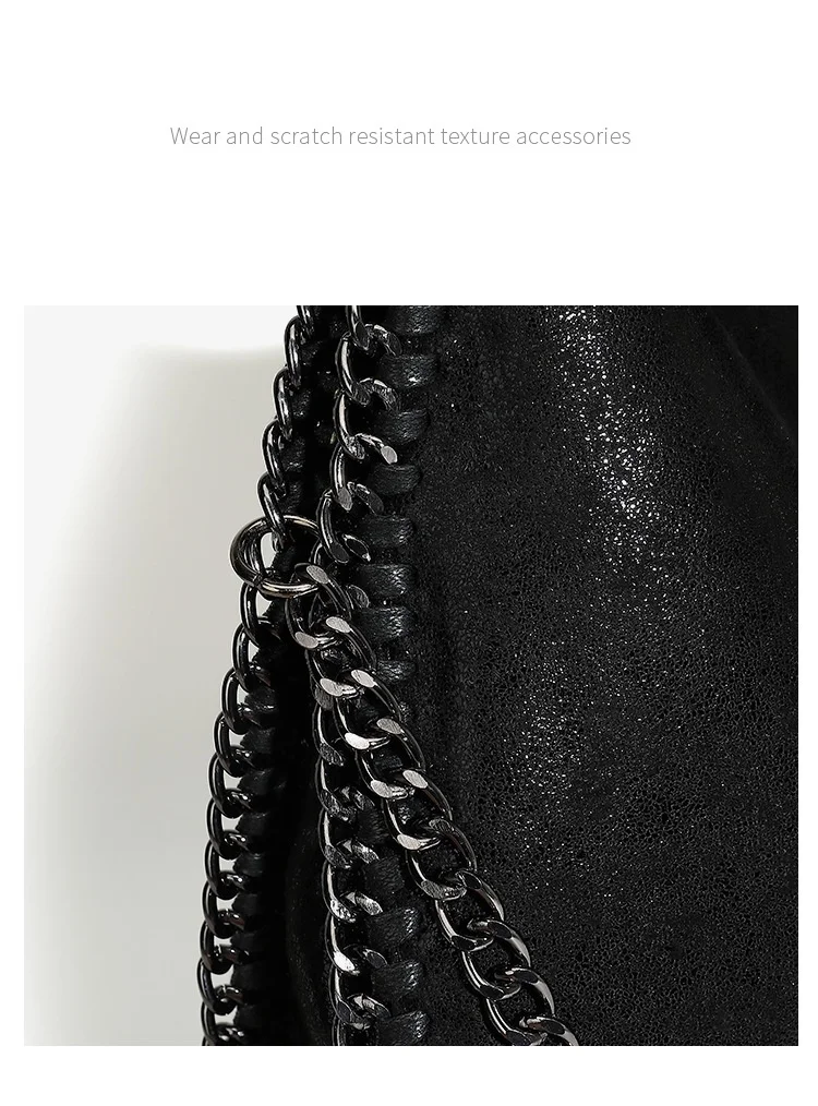 Mode frauen Kette Schulter Tasche Vintage Große Kapazität Umhängetasche Weibliche Faltbare Einfarbig Handtaschen Einkaufstaschen – Detail 20