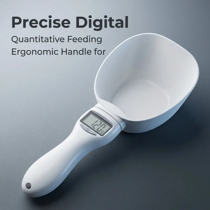 Pet Food Scale LCD Electronic Precision Weighing Tool Dog Cat Feeding Food Measuring Spoon Digital Display Kitchen Scale