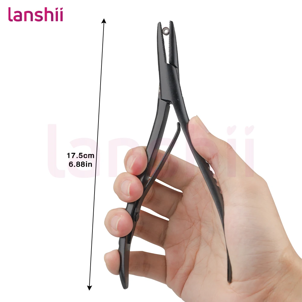 

Lanshii Micro Ring Pliers for Hair Extensions – Nano Ring Tool & Keratin Bond Removal Pliers for Salon Extensions