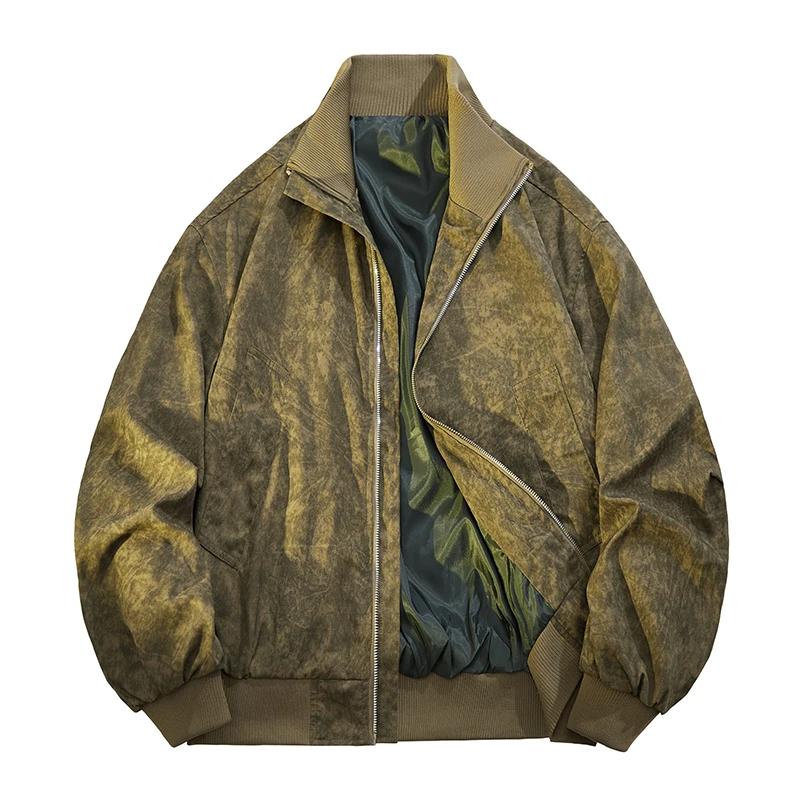 

Мужская демисезонная куртка-бомбер в стиле Харадзюку, тонкая, на молнии, повседневная, уличная, в стиле хип-хоп, приталенная, пилотская, мужская одежда