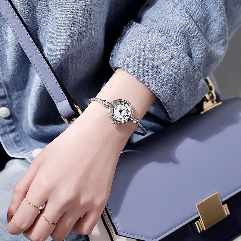 Women Watches Small Gold Bangle Bracelet Watch Stainless Steel Retro Ladies Quartz Wristwatch Fashion Casual Thin Chain Watches