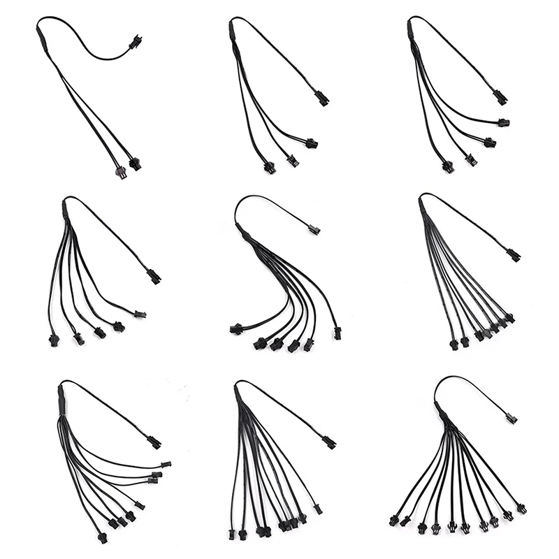 1 to 2/3/4/5/6 Way Splitter Connectors One Inverter Connect Male to Female Connector SM Leadwire Cable for EL Wire Neon Light